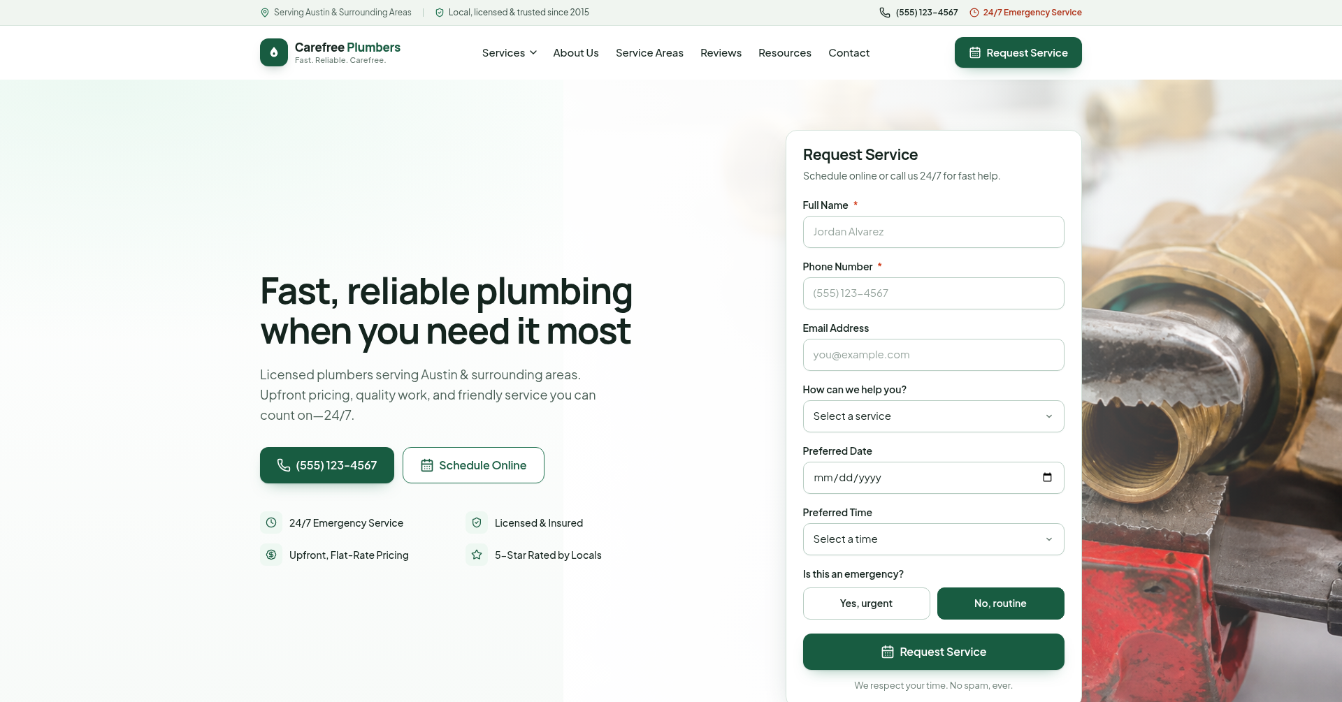 Plumber website design