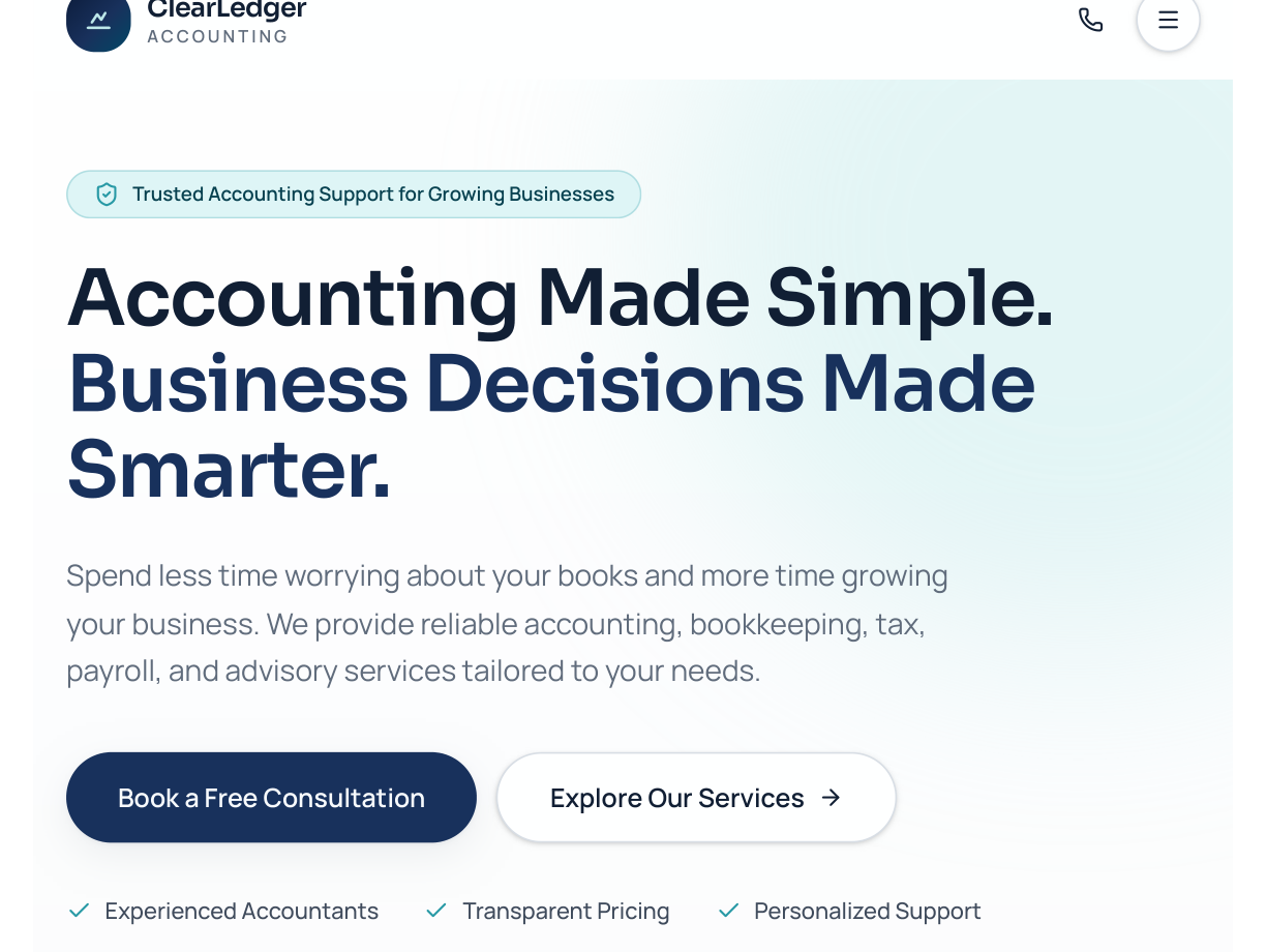 Accounting website design