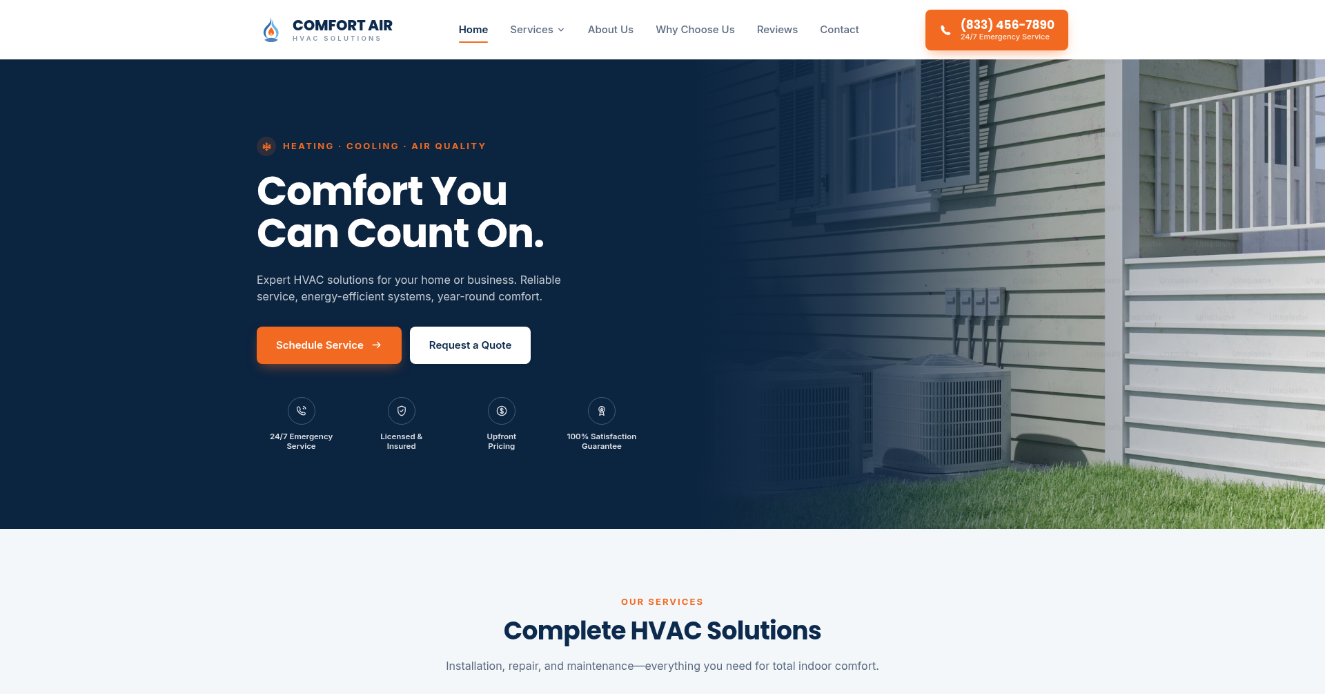 HVAC website design