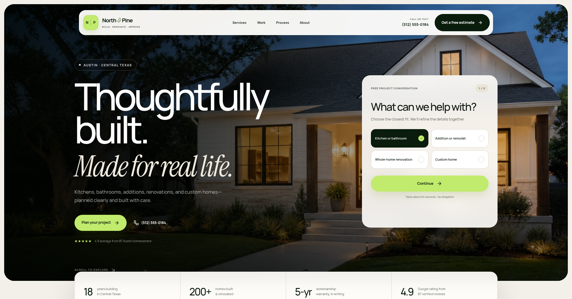 General Contractor website design